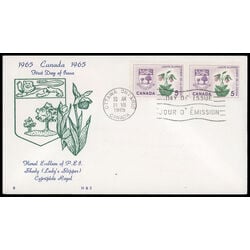 canada stamp 424 prince edward island lady s slipper 5 1965 FDC PC 018