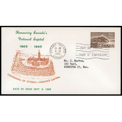 canada stamp 442 parliament buildings rear view 5 1965 FDC PC 023