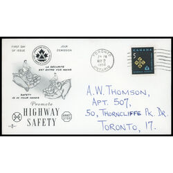 canada stamp 447 traffic signs 5 1966 FDC PC 026