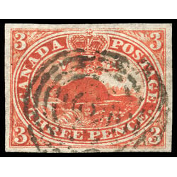 canada stamp 4 beaver 3d 1852 U XF 186