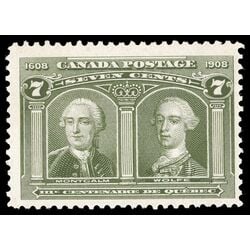 canada stamp 100 montcalm wolfe 7 1908 M F VF 111