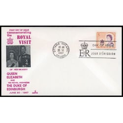canada stamp 471 queen elizabeth ii and centennial symbol 5 1967 FDC PC 029