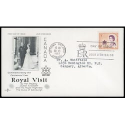 canada stamp 471 queen elizabeth ii and centennial symbol 5 1967 FDC PC 038