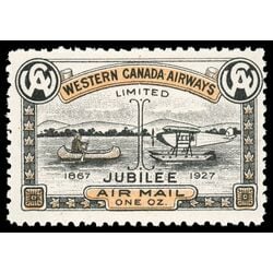canada stamp cl air mail semi official cl41 western canada airways jubilee issue 10 1927 M NH 005