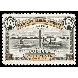 canada stamp cl air mail semi official cl41 western canada airways jubilee issue 10 1927 M NH 006