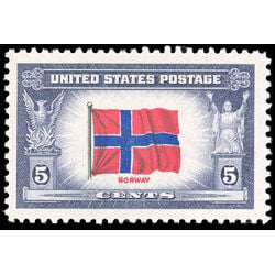 us stamp postage issues 911a flag of norway 5 1943
