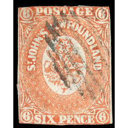 newfoundland stamp 13 pence second issue 6d 1860 U 029