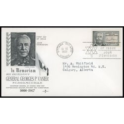 canada stamp 474 governor general vanier 5 1967 FDC PC 024