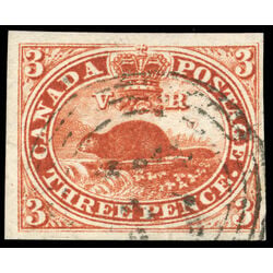 canada stamp 4 beaver 3d 1852 U VF 184
