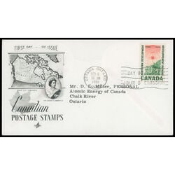 canada stamp 391 surveying crew 5 1961 FDC PC 032