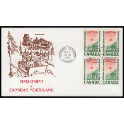 canada stamp 391 surveying crew 5 1961 FDC BLOCK 043