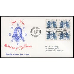 canada stamp 398 talon and colonists 5 1962 FDC BLOCK 032