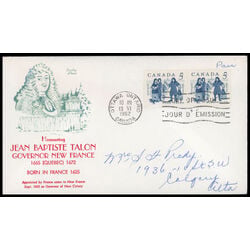 canada stamp 398 talon and colonists 5 1962 FDC PC 033