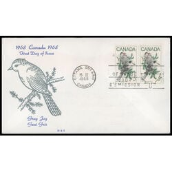 canada stamp 478 gray jays 5 1968 FDC PC 019