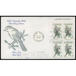 canada stamp 478 gray jays 5 1968 FDC UL 020