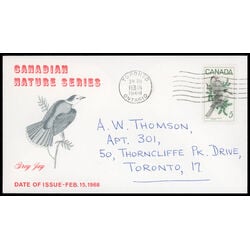canada stamp 478 gray jays 5 1968 FDC PC 022