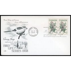 canada stamp 478 gray jays 5 1968 FDC PC 025