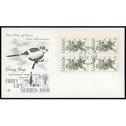 canada stamp 478 gray jays 5 1968 FDC UR 026