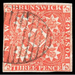 new brunswick stamp 1 pence issue 3d 1851 U F VF 029