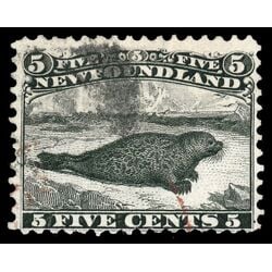 newfoundland stamp 26 harp seal 5 1866 U F 028