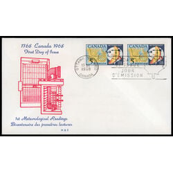 canada stamp 479 weather map and instruments 5 1968 FDC PC 032
