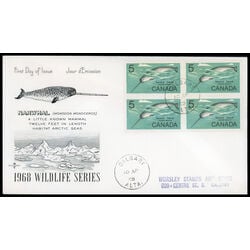 canada stamp 480i narwhal 5 1968 FDC BLOCK 003