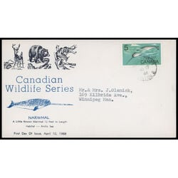 canada stamp 480 narwhal 5 1968 FDC PC 032