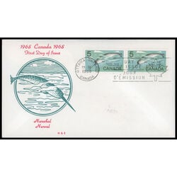 canada stamp 480 narwhal 5 1968 FDC PC 035