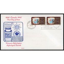 canada stamp 481 rain gauge 5 1968 FDC PC 024