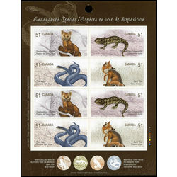 canada stamp bk booklets bk335 endangered species 1 2006