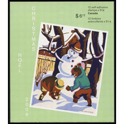 canada stamp bk booklets bk337 snowman by yvonne mckague housser 2006