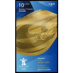 canada stamp bk booklets bk424 vancouver 2010 winter olympic games gold medal 2010