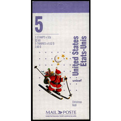 canada stamp bk booklets bk197 santa and elf skiing 1996