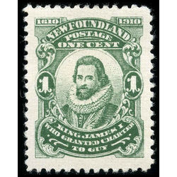 newfoundland stamp 87xviii king james i 1 1910