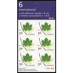 canada stamp bk booklets bk283a green maple leaf on twig 2004