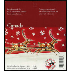 canada stamp bk booklets bk298 santa on his sled 2004