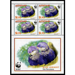 aitutaki stamp 536 world wildlife fund 2002