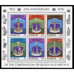 barbuda stamp 348 coronation queen 1978