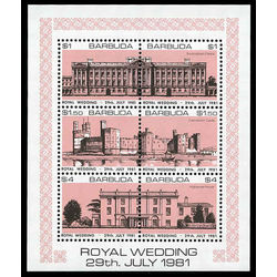 barbuda stamp 493 royale wedding 1981