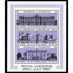 barbuda stamp 494 royale wedding 1981
