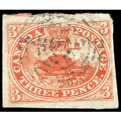 canada stamp 4d beaver used fine 1852  4