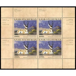saskatchewan wildlife federation stamp sw6b antelopes by tom mansanarez 1995