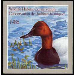 canadian wildlife habitat conservation stamp fwh2 canvasbacks 4 1986