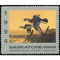 saskatchewan wildlife federation stamp sw5 wood ducks by wayne dowdy 6 1994 m single