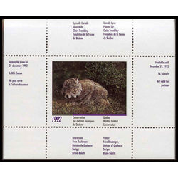 quebec wildlife habitat conservation stamp qw5 lynx by claire tremblay 6 50 1992