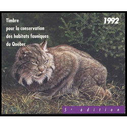 quebec wildlife habitat conservation stamp qw5 lynx by claire tremblay 6 50 1992