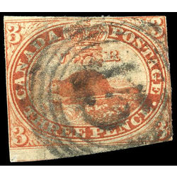 canada stamp 4 beaver four ring numeral cancel 1852  3