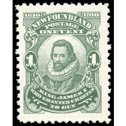 newfoundland stamp 87xiv king james i 1 1910