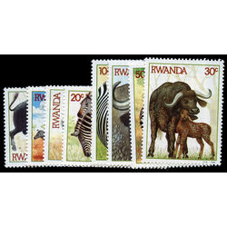 rwanda stamp 1199 06 zebras buffaloes 1984