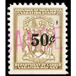 canada revenue stamp nsv5 nova scotia vacation pay 50 1958